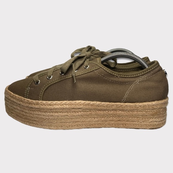 Steve Madden Hampton Olive Green Flatform Espadrille Sneakers 8B - Picture 3 of 16